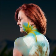 Claudia Minishoot Minishooting Bodypaint Low Key Christine Kunkel Make-Up Nature Rücken Bodypainting