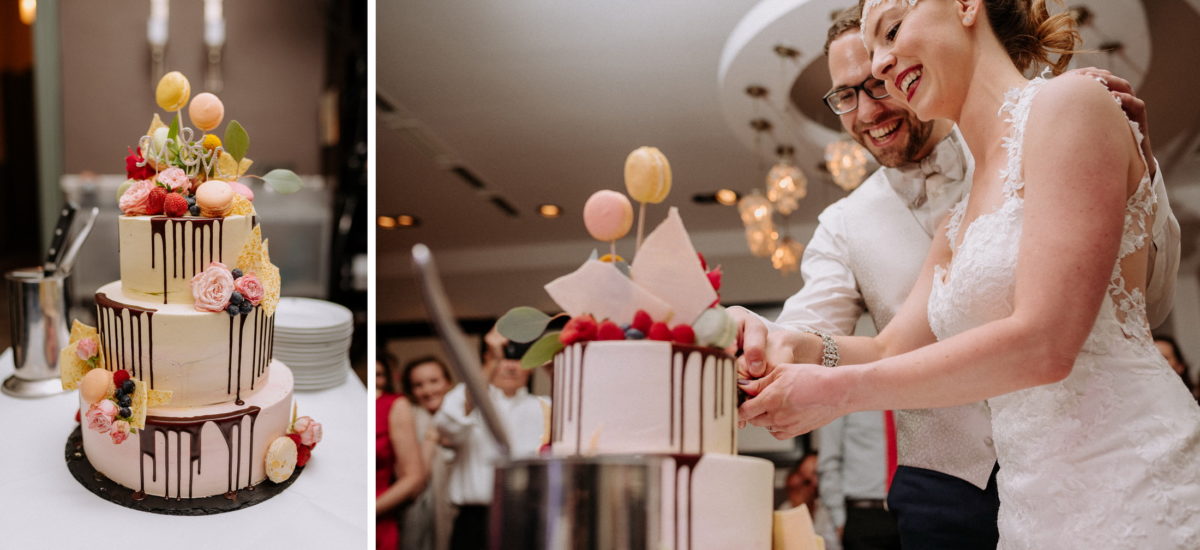 Hochzeitstorte mit Cakepops,anschneiden,