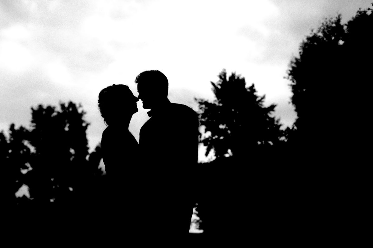 Silhouetten,Mann,Frau,Bäume,Face to Face