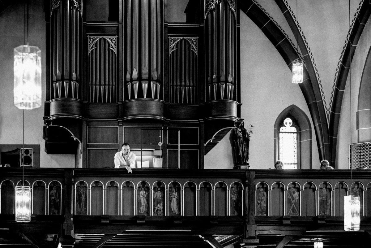 Kirche, Orgel, warten, Mann, Pfarrkirche Sankt Sebastian, St. Sebastian, Wenigumstadt